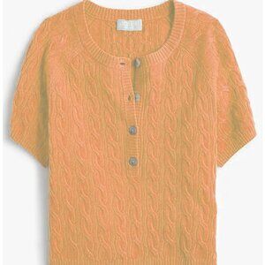 J.Crew Cashmere cable-knit henley T-shirt